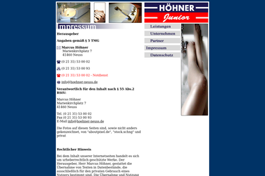 hoehner-neuss.de/content/impressum.htm - Wasserinstallateur Neuss