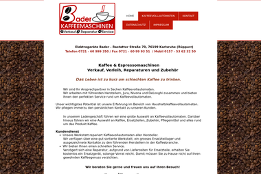kaffee-bader.com - Haustechniker Karlsruhe