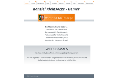 kanzlei-kleinsorge.com - Notar Hemer