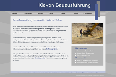 klavon-bauausfuehrung.de - Hochbauunternehmen Borken