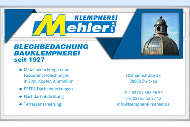 klempnerei-mehler.de - Wasserinstallateur Zwickau