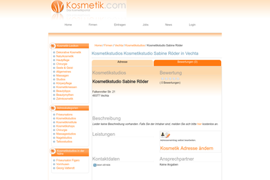 kosmetik.com/firmen/kosmetikstudio-sabine-roeder-66900 - Kosmetikerin Vechta