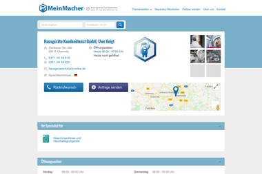 meinmacher.de/seo-partner/hausgeraete-kundendienst-gmbh-uwe-voigt-4387 - Haustechniker Chemnitz