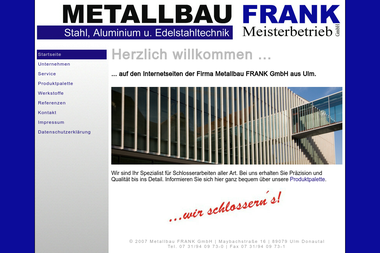 metallbau-frank.com - Schweißer Ulm