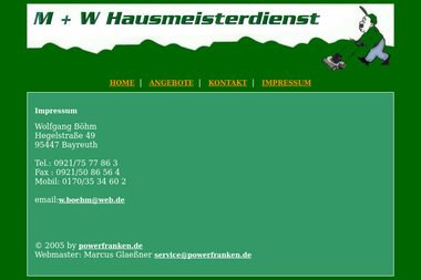 mw-hausmeisterdienst.de/impressum.html - Handwerker Bayreuth