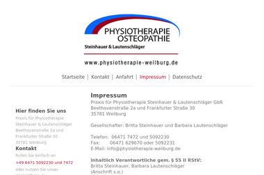 physiotherapie-weilburg.de/impressum - Masseur Weilburg