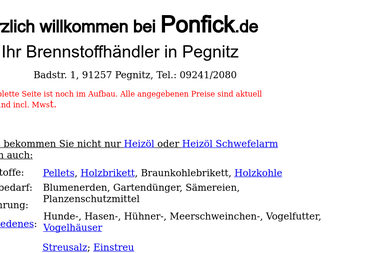 ponfick.de - Holzbriketts Pegnitz