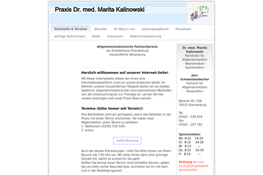 praxis-dr-marita-kalinowski-oranienburg.de - Dermatologie Oranienburg