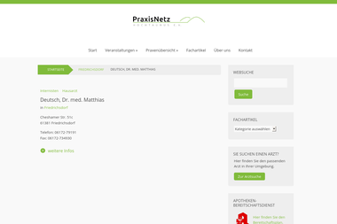 praxisnetzhochtaunus.de/praxenuebersicht/friedrichsdorf/41-deutsch-dr-med-matthias - Dermatologie Friedrichsdorf