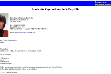 psychotherapeuten-cottbus.de/user/przybilla.html - Psychotherapeut Cottbus