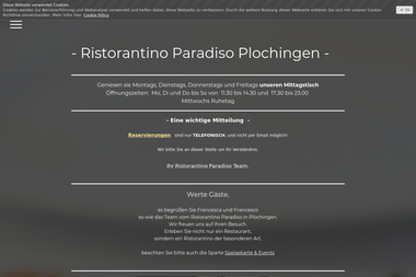 ristorantino-paradiso.de - Catering Services Plochingen