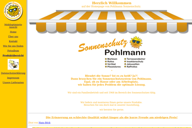 sonnenschutz-pohlmann.de - Markisen, Jalousien Osnabrück