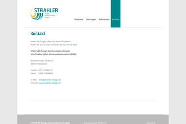 strahler-design.de/kontakt/kontakt.html - Werbeagentur Schwabach