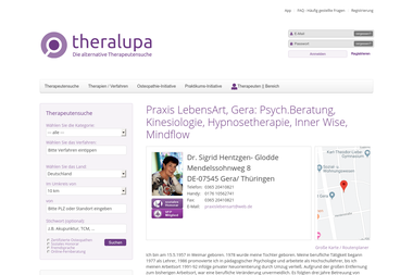 theralupa.de/psychotherapie-psychologische-beratung/praxis-lebensart-gera-2331.html - Psychotherapeut Gera