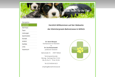 tierarzt-bahnstrasse.de - Tiermedizin Willich