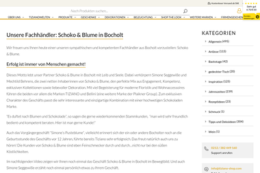 tiziano-design.com/fachhaendler-schoko-blume - Blumengeschäft Bocholt