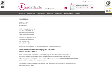 traumambiente.de/impressum.html - Elektronikgeschäft Augsburg