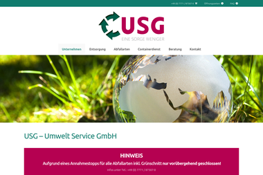 usg-umwelt-service.de - Containerverleih Stockach