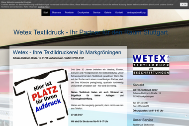 wetex-textildruck.com - Druckerei Markgröningen
