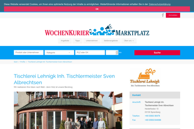 wochenkurier-marktplatz.info/tischlerei-lehnigk - Möbeltischler Spremberg