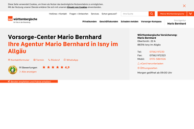 wuerttembergische.de/versicherungen/mario.bernhard - Versicherungsmakler Isny Im Allgäu