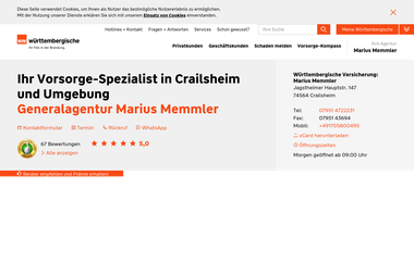 wuerttembergische.de/versicherungen/marius.memmler - Finanzdienstleister Crailsheim