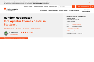 wuerttembergische.de/versicherungen/thomas.gastel - Versicherungsmakler Stuttgart