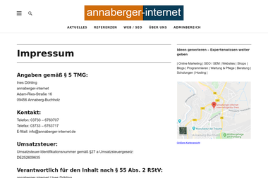 annaberger-internet.de/impressum - Online Marketing Manager Annaberg-Buchholz