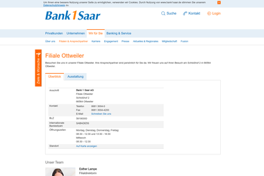 bank1saar.de/wir-fuer-sie/filialen-ansprechpartner/filialen/uebersicht-filialen/6753.html - Finanzdienstleister Ottweiler
