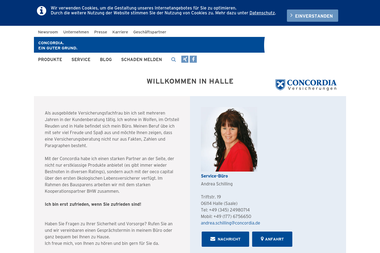 concordia.de/andrea-schilling - Versicherungsmakler Sandersdorf-Brehna