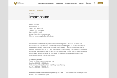 dvag.de/bernd.rudolph/impressum - Unternehmensberatung Bad Wildungen