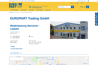 europart.net/de/services/filialfinder/31_europart-trading-gmbh - Baustoffe Laatzen