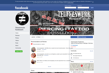 facebook.com/T%C3%A4towierstube-Teufelswerk-254067704760025/timeline - Tätowierer Ratingen