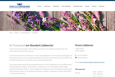 gyncollegweserland.de/praxen/praxisuebersicht/luebbecke - Dermatologie Lübbecke