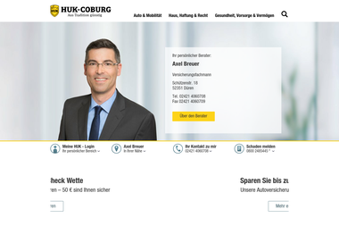 huk.de/vm/axel.breuer/index.html - Versicherungsmakler Düren