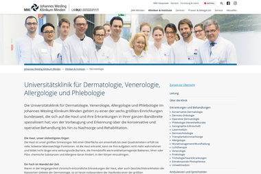muehlenkreiskliniken.de/johannes-wesling-klinikum-minden/kliniken-institute/dermatologie.html - Dermatologie Minden