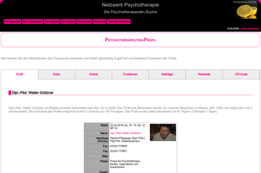 netzwerk-psychotherapie.de/organisation/archiv/Dipl.-Paed._Walter_Gruetzner_im_Netzwerk_Psychotherap - Psychotherapeut Unna