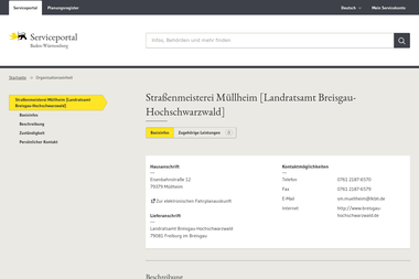 service-bw.de/organisationseinheit/-/sbw-oe/Strassenmeisterei+Muellheim-6013035-organisationseinheit - Straßenbauunternehmen Müllheim