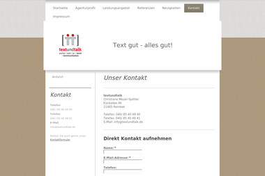 textundtalk.de/kontakt - Web Designer Reinbek
