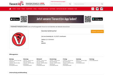 tierarzt24.de/daniela-geldmacher - Tiermedizin Leverkusen