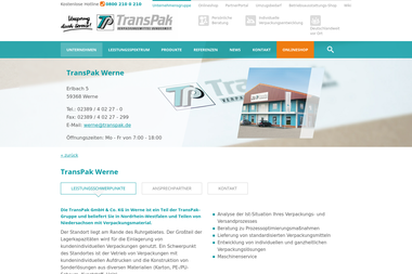 transpak.de/unternehmen/standorte/werne.html - Verpacker Werne