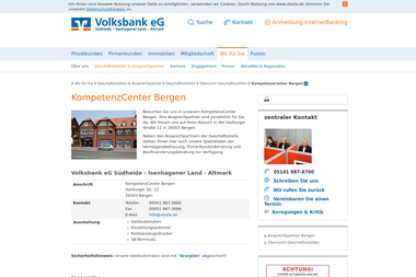 vbsuedheide.de/wir-fuer-sie/filialen-ansprechpartner/filialen/uebersicht-filialen/filiale-kompetenzc - Finanzdienstleister Bergen