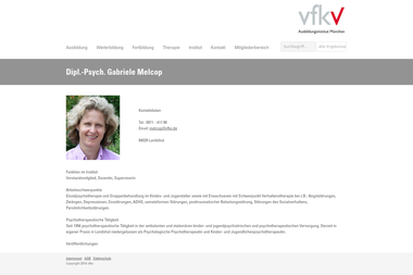 vfkv.de/our-doctors/dipl-psych-gabriele-melcop - Psychotherapeut Landshut