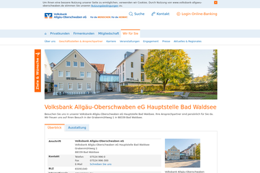 volksbank-allgaeu-oberschwaben.de/wir-fuer-sie/filialen-ansprechpartner/filialen/uebersicht-filialen - Finanzdienstleister Bad Waldsee