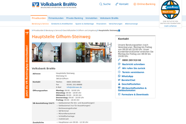volksbank-brawo.de/homepage/beratung_und_service/geschaeftsstellen/gifhorn-und-umgebung/gf-steinweg. - Finanzdienstleister Gifhorn