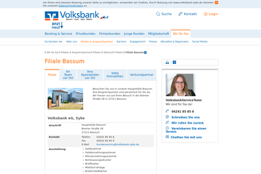 volksbank-syke.de/wir-fuer-sie/filialen-ansprechpartner/filialen/uebersicht-filialen/310.html - Finanzdienstleister Bassum