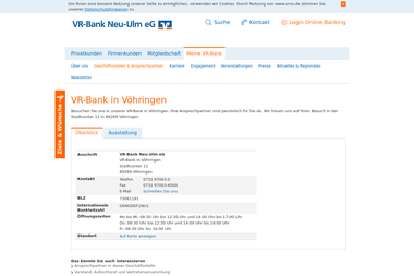 vrnu.de/meine_vr-bank/filialen-ansprechpartner/geschaeftsstellen/uebersicht_geschaeftsstellen/9031.h - Finanzdienstleister Vöhringen