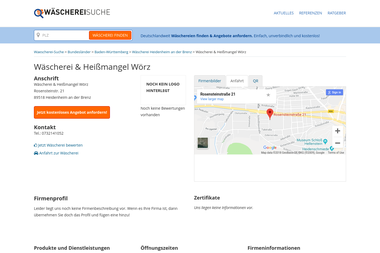 waescherei-suche.de/p/89518-waescherei-heissmangel-woerz.html - Chemische Reinigung Heidenheim An Der Brenz