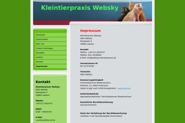 websky-kleintierpraxis.de/impressum - Tiermedizin Laatzen