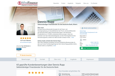 whofinance.de/berater/dennis-rupp - Finanzdienstleister Moers